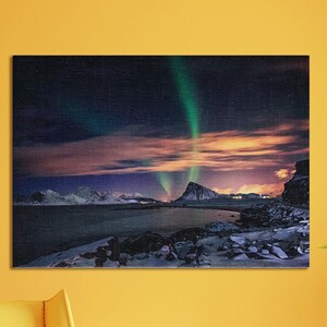 Aurora Light Canvas, Northern Lights Wall Art, Aurora Artwork, Northern Lights Canvas, Night Sky Wall Art, Sky Landscape, Nature Wall Art