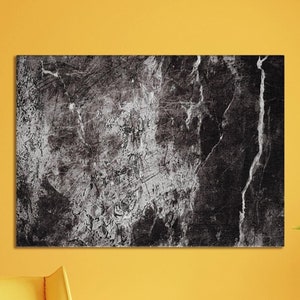 Black Canvas, Alcohol Ink Printed, Black Stone Canvas, Stone Texture Artwork, Abstract Art Canvas, Black And Marble Printed, Glass Wall Art