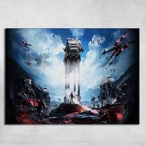 Canvas Print, Canvas Wall Art, 3D Wall Art, Star Wars Walker, Boy Room Art, Modern Canvas Art, Movie 3D Canvas, Glass Art