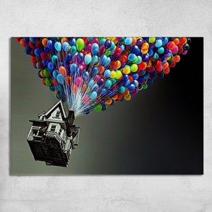 Up Pixar Leinwand Wand Kunst-Up Film Gemälde - Pixar Druck Kunst - Bunte Luftballons Leinwand - Disney Leinwand Dekor Kunst - Kinderzimmer Geschenk Leinwand Kunst