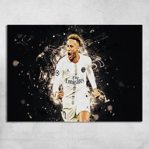 Neymar Print Leinwand, Neymar Jr Poster, Fußball Leinwanddruck, Fußball Wanddekor, Sport Wandkunst, Kinderzimmer Dekor, Manneshöhle, Geschenk für Ihn