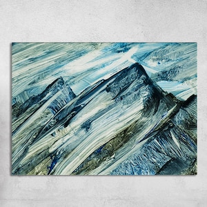 Wood Wall Art Mountain Canvas Wall Art Hanger, Wood Texture Canvas Print, Abstract Mountain Wall Art Living Room, Extra Large Wall Art