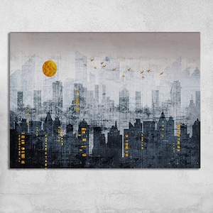 Abstract City Wall Art, City Landscape, City Scene Wall Art, Abstract Wall Art, Abstract Canvas, Landscape Wall Art, Abstract Landscape