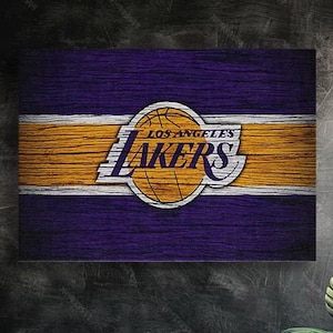NBA Canvas Decor, Framed Wall Art, Sport Canvas Print, Los Angeles Lakers Canvas Poster, Large Canvas, Gift for Her, Glass Art