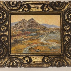 Firmado por S. Khohlov, 1986. Pintura de paisaje, óleo original sobre cartón, arte ucraniano, obra impresionista enmarcada, coleccionable vintage.