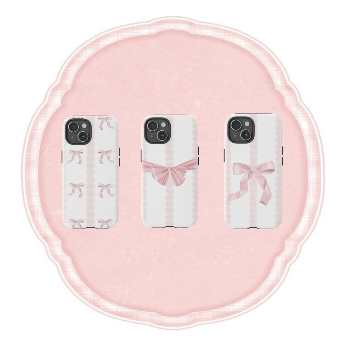 IPhone 15 Cute Pink Bow Ribbon Phone Case - Etsy