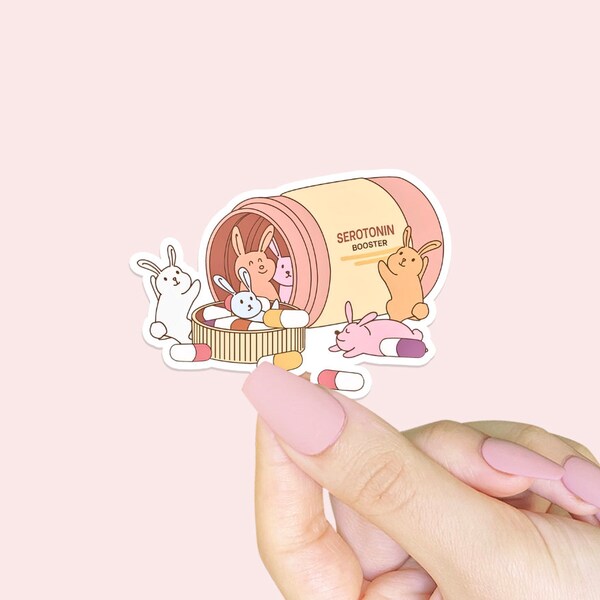 Serotonin Booster Bunny Rabbit Sticker