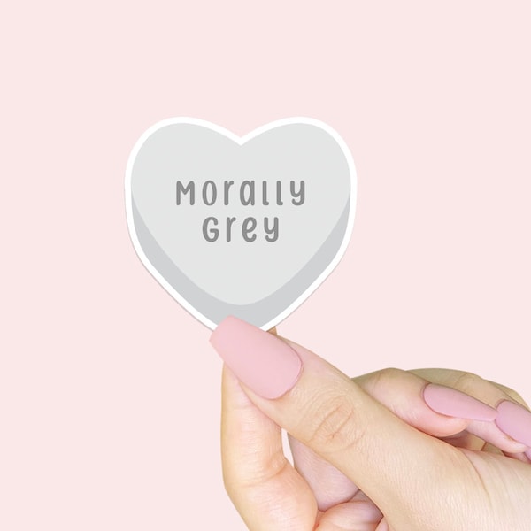 Morally Grey Heart Sticker | Conversation Sweetheart