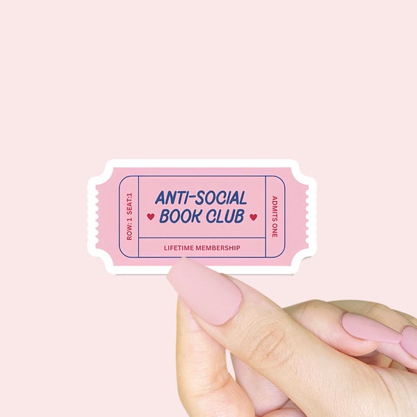 Anti-Social Book Club Ticket Sticker