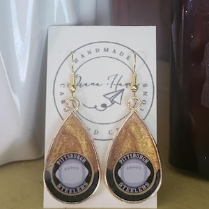 Pittsburg Steelers earrings, Steelers earrings, Handmade earrings, Earrings for her, football jewelry