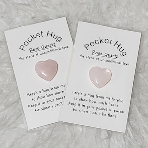 Pocket Hug, Rose Quartz Hug, Worry Crystal, Token, I miss you gift, I Love You gift, Rose Quartz, friendship gift, bday gift, anxiety stone