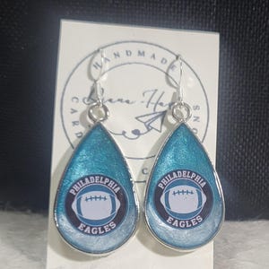 Philadelphia Eagles earrings, Eagles earrings, Handmade earrings, Earrings for her, football jewelry