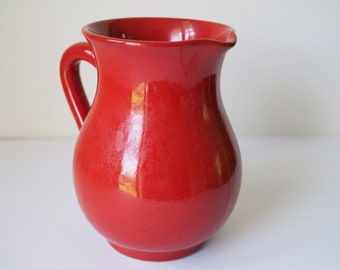 Vintage Red Terracota Glazed Pitcher by De Silva Ceramiche