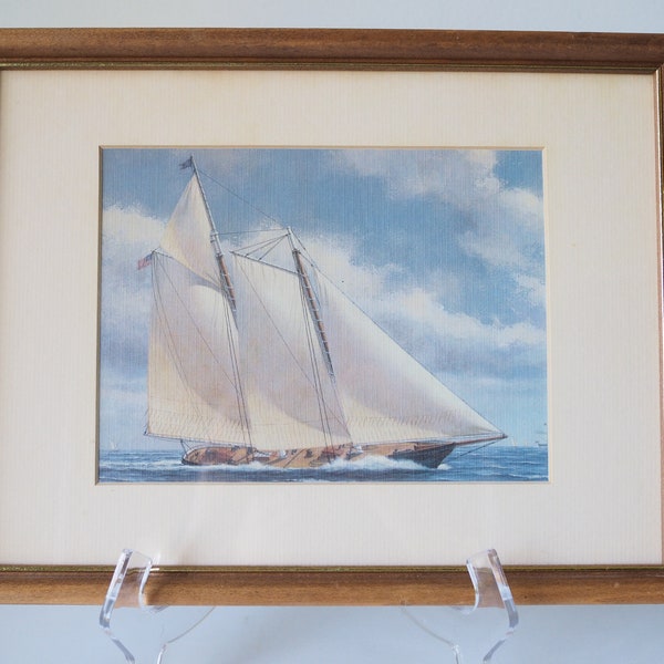 Vintage Schooner Yacht “America” - 1851 Framed Original Lithograph Print