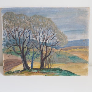 Original signierte Vintage Landschaftsmalerei