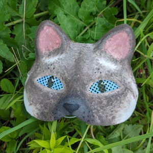 Siamese cat Therian Mask for Cat Cosplay and Furry Fun, Therian pride furry cat mask, Quadrobics animal fluffy mask, felted cat mask
