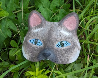 Maska kota syjamskiego Therian do cosplayu kota i zabawy z futrem, maska kota Therian pride furry, puszysta maska zwierzęcia Quadrobics, filcowana maska kota
