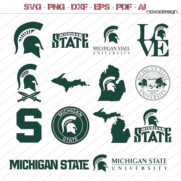 Michigan state svg, Universty Svg Bundle, Cricut, Michigan Clipart, Descarga digital, Guerreros de Michigan, Michigan spartants svg