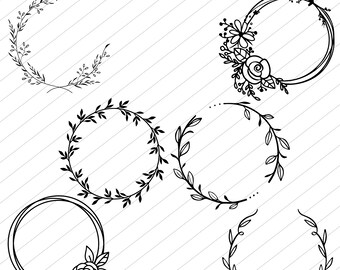 Wreath svg bundle, circle svg bundle, floral wreath svg, heart laurel wreath svg, wedding wreath svg, wreath monogram svg, circle frame