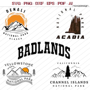 Usa National Parks svg, National Parks Cut Files, National Parks Vector, United States of America National Parks