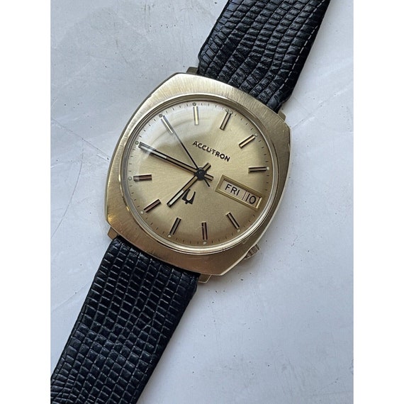 Vintage 14k Gold Accutron Watch Solid Gold Case B… - image 3