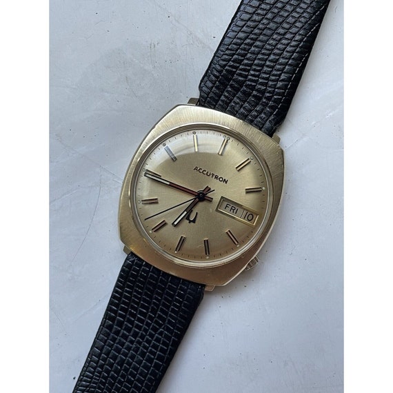 Vintage 14k Gold Accutron Watch Solid Gold Case B… - image 1