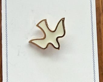 Dove reversspeld wit met gouden rand Holy Spirit Peace Gods Love and Presence