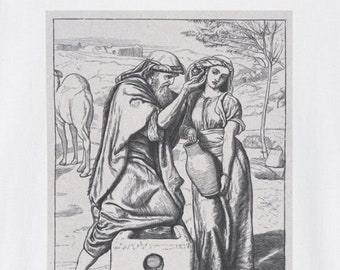 Afdrukken Rebekah en Eliëzer bij de bron, William Hunt Art (digitale download)