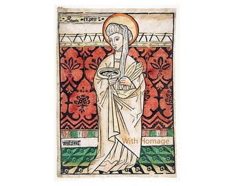 Houtsnede Heilige Elizabeth van Hongarije (digitale download)