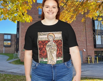 T-shirt heilige Elizabeth van Hongarije, houtsnede, bevestigingscadeau