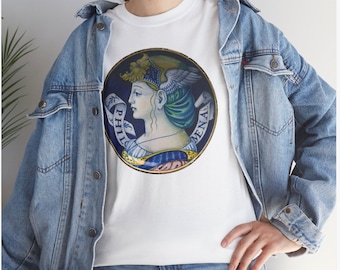 Saint Philomena tee in white dark blue ...or request a custom color