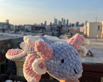 Crochet Water Dragon Plush | Handmade Pride Dragon Plushie