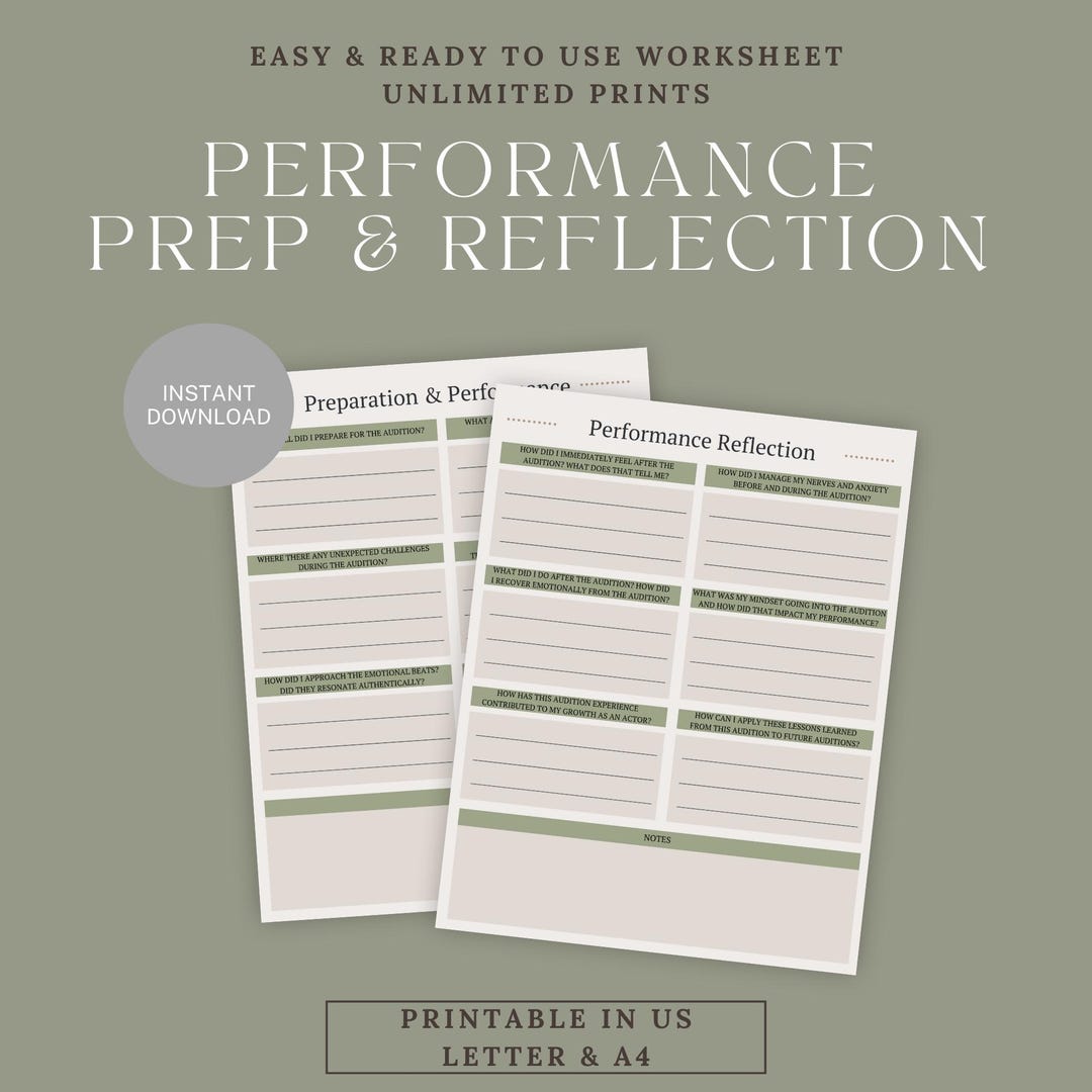 Actor Worksheets.pdf Actor Audition Reflection Worksheet | Self-assessment & Growth | PDF ...