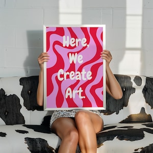 Here We Create Art Print | Theatre Wall Art for Actors & Performers |Drama Classroom Decor|Theatre Quote Wall Decor | Theatre Lover Poster