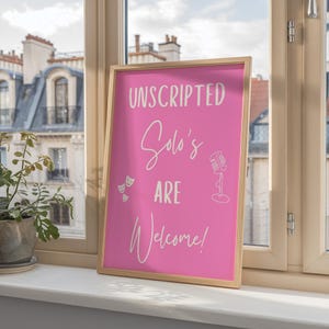 Unscripted Solos Wall Art | Drama Classroom Poster | Drama Classroom Decor | Acting Studio Sign |Theatre Lover Poster|Musical Theatre Poster