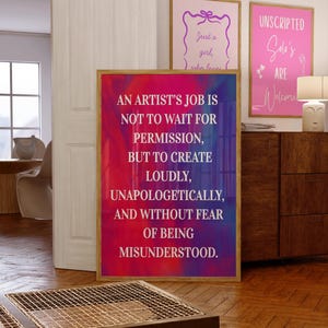 Artist Quote Wall Art | Theatre Quote Wall Art | Drama Classroom | Inspirational artist Poster | Theatre and Studio Decor | Theatre Wall Art