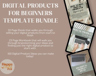 Done for You Beginner Digital Product Canva Template Bundle with PLR/MRR