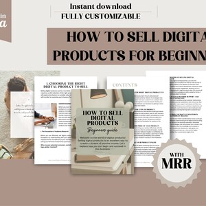 How to Sell Digital Products for Beginners Ebook w/Private Label Rights and Master Resell Rights editable in Canva