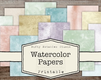 Vintage Papers Watercolor Junk Journal Printable Hand Dyed Papers Digital Junk Journaling Shabby Chic Junk Journal Printable Paper Download