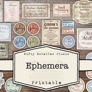 Vintage Style Ephemera Digital Sheets Junk Journal Printable Digital Junk Journaling Shabby Chic Junk Journal Printable Paper Download