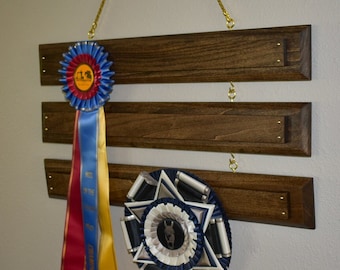 Wooden Ribbon Display Rack for Horse Ribbons, Equestrian, Awards