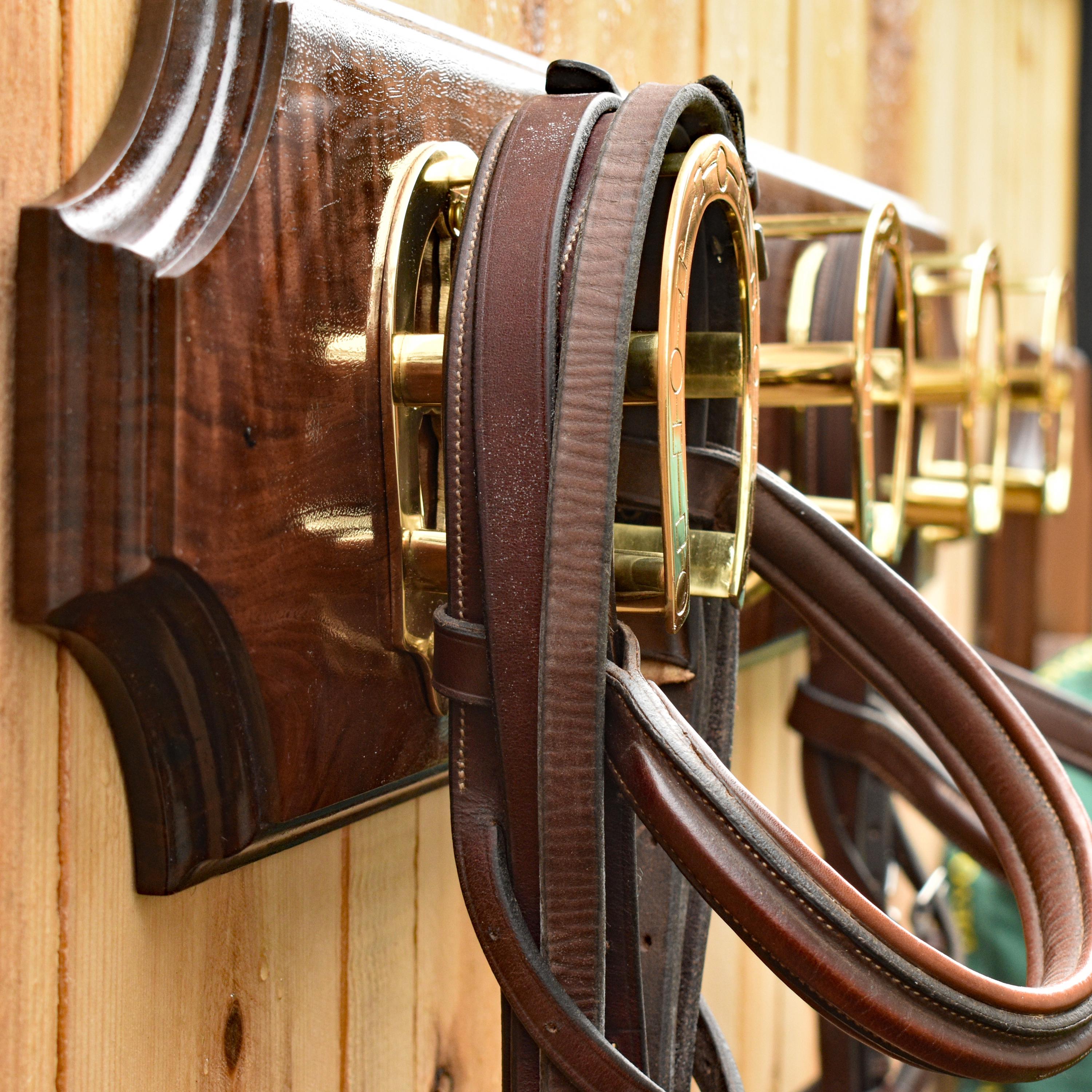 Brdle Rack Handmade Walnut Wooden Bridle Rack – Equestrian Decor Tack Organizer ...