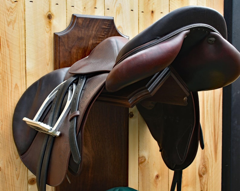 Solid Oregon Black Walnut Wall-mount Saddle Rack – Handcrafted With ...