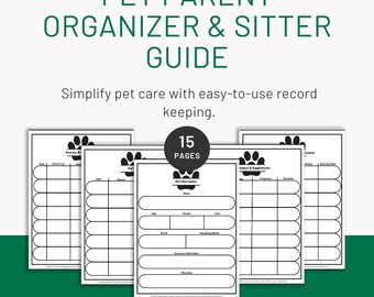 Organizzatore di cartelle cliniche per animali domestici e pianificatore sanitario: raccoglitore per cartelle cliniche di cani e gatti (download PDF)