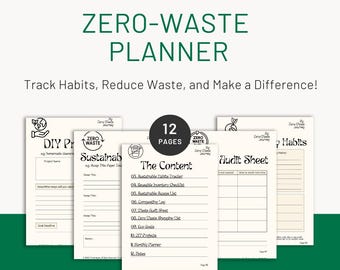 Zero-Waste Planner PDF: Eco-Friendly Living, Habit Tracker (Digital Download)