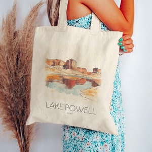 Lake Powell Tote Bag - Cute Scenic Utah Bag - Gift for Her, Mom, Friend | Cotton Canvas Bag - Gift Bag - Wedding Tote Bag