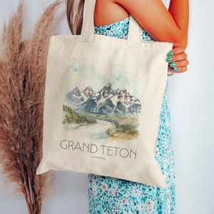 Grand Teton Einkaufstasche | Wyoming Einkaufstasche | Nationalpark Tasche | Süße Einkaufstasche | Einkaufstasche | Strandtasche | Wandern Tasche | Wyoming Geschenk | WY Tasche