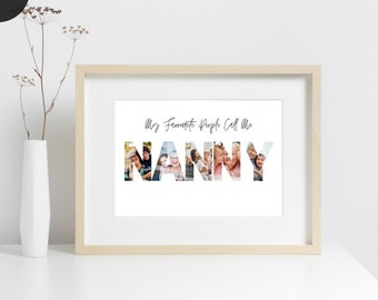 Custom Nanny Photo Gift, Editable Photo Template Digital Download, Mother's Day Gift for Nanny, Grandma Gift, Personalized Nanny Gift
