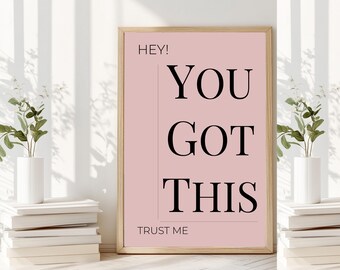 Sie erhalten diese Digitaldruck, motivierende Wandkunst, rosa ästhetisches Zitat Poster, inspirierendes Typografie-Dekor, trendiger druckbarer Download