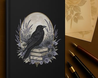 Dziennik Gothic Crow: Notatnik Dark Academia Moon & Floral